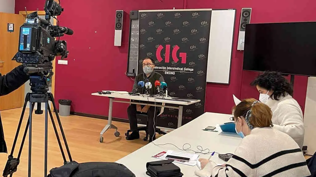 Rolda de prensa do secretario xeral da CIG-Ensno, Suso Bermello (N&oacute;s Diario)