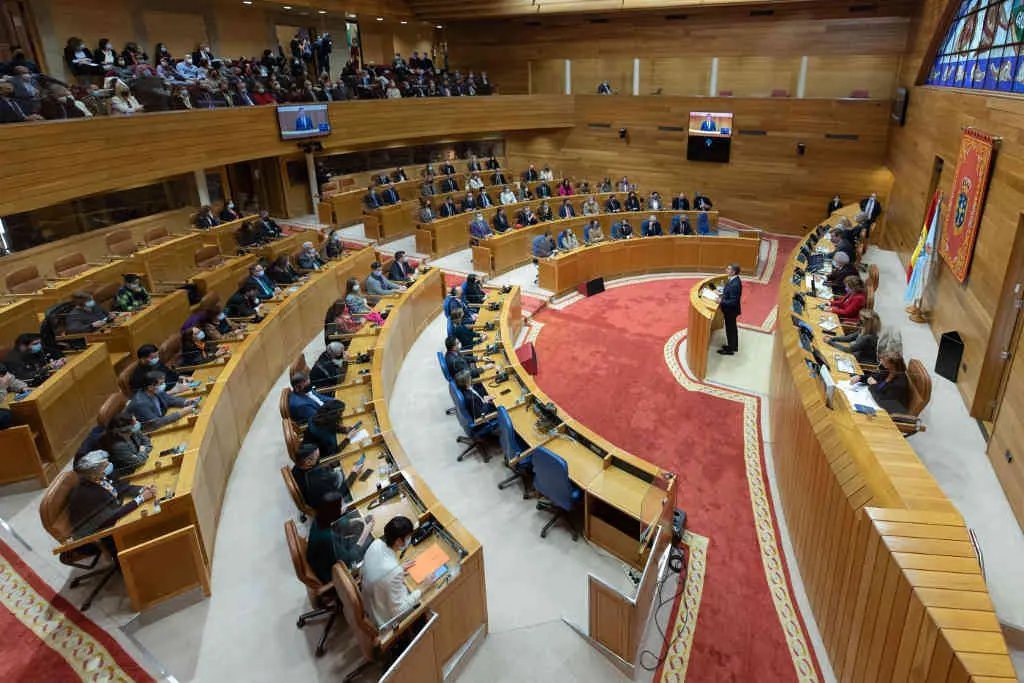 O Parlamento da Galiza durante un pleno decorrido en decembro. (Foto: David Cabez&oacute;n / Europa Press)