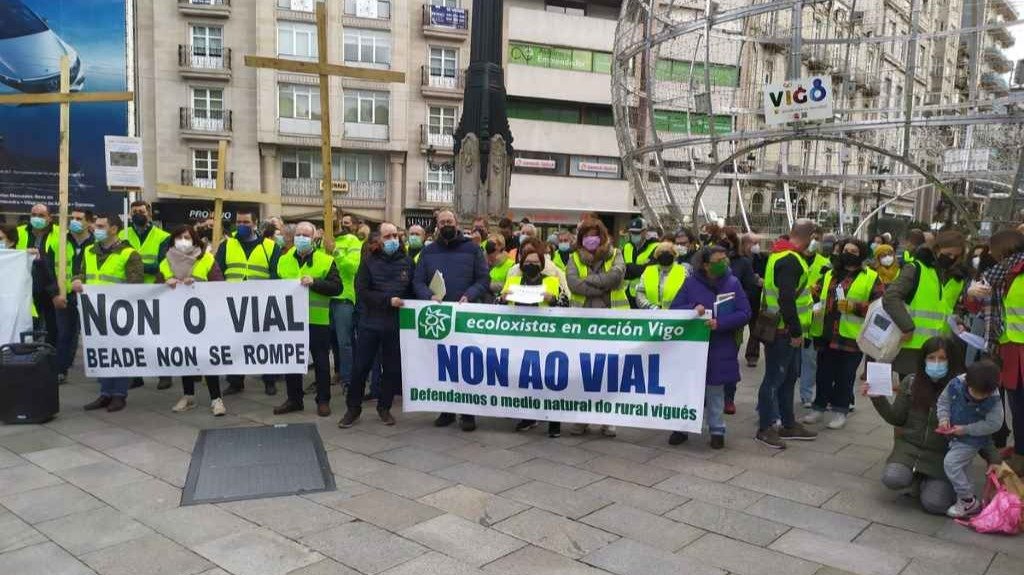 Mobilización de Avibe en Vigo contra a construción do vial de Beade (Foto: Nós Diario).