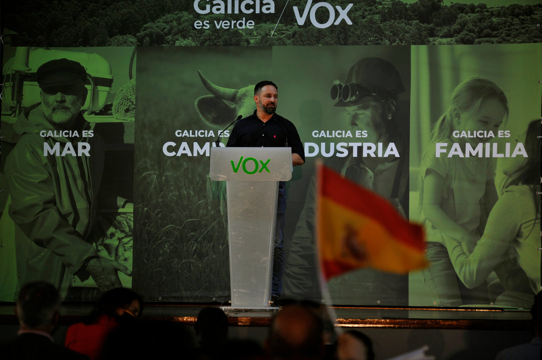 O líder de extrema dereita Santiago Abascal, nun acto en Ourense (Foto: Rosa Veiga/Europa Press)