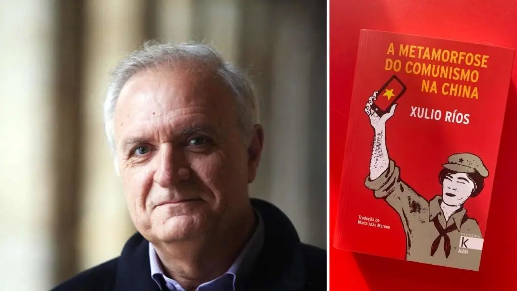 &Aacute; esquerda, o autor, Xulio R&iacute;os; &aacute; dereita, o libro (Foto: Kalandraka).