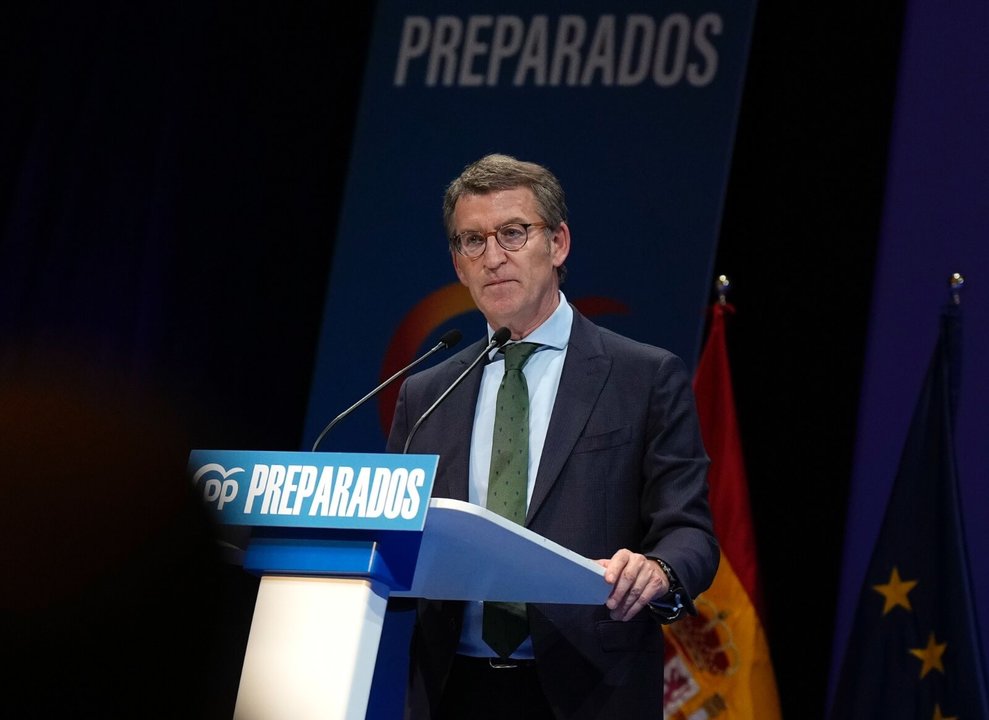Acto do candidato á presidencia estatal do PP, Alberto Núñez Feixoo. (Foto: Nós Diario)