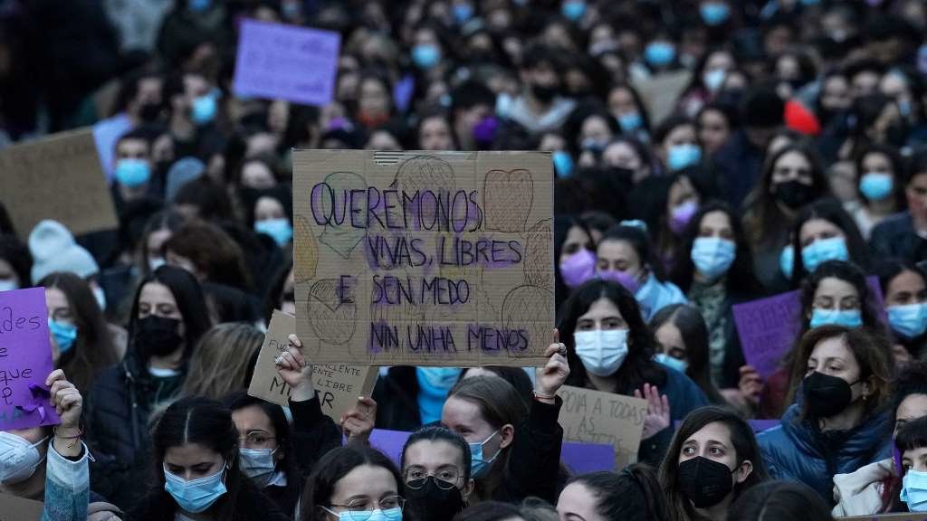 Mobilización en Compostela o pasado 8 de marzo (Foto: Álvaro Ballesteros / Europa Press).