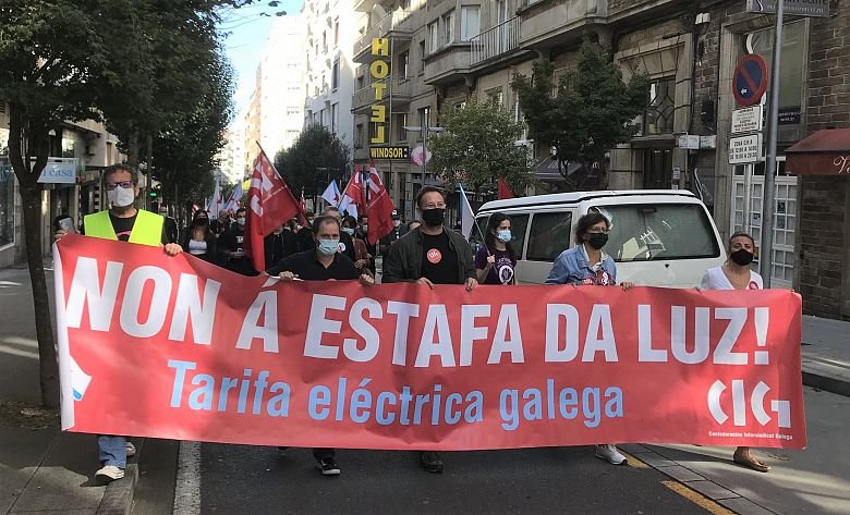 Manifestacoón da CIG para exixir unha tarifa eléctrica galega. (Foto: Nós Diario)