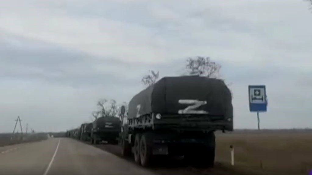 A 'Z' branca en tanques rusos. (Foto: RTVE).