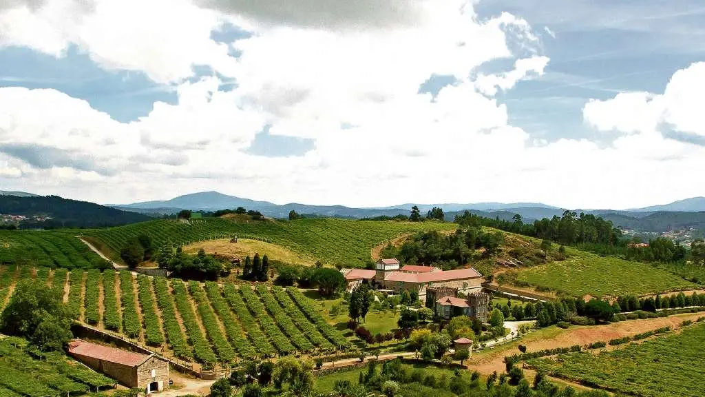 Vista a&eacute;rea da propiedade Pazo Bai&oacute;n.
