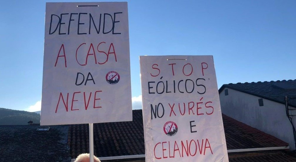 Protesta da plataforma Stop Eólicos Xurés Celanova contra o proxecto Monte da Neve. (Foto: Nós Diario)