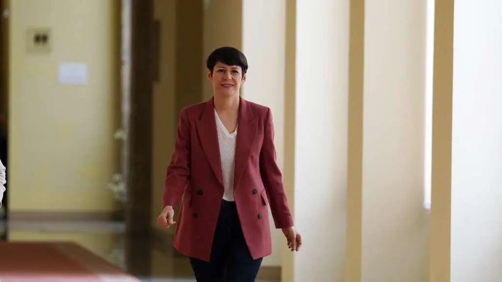 Ana Pont&oacute;n, portavoz nacional do BNG, a pasada semana, no Parlamento galego. (Foto: &Aacute;lvaro Ballesteros / Europa Press)