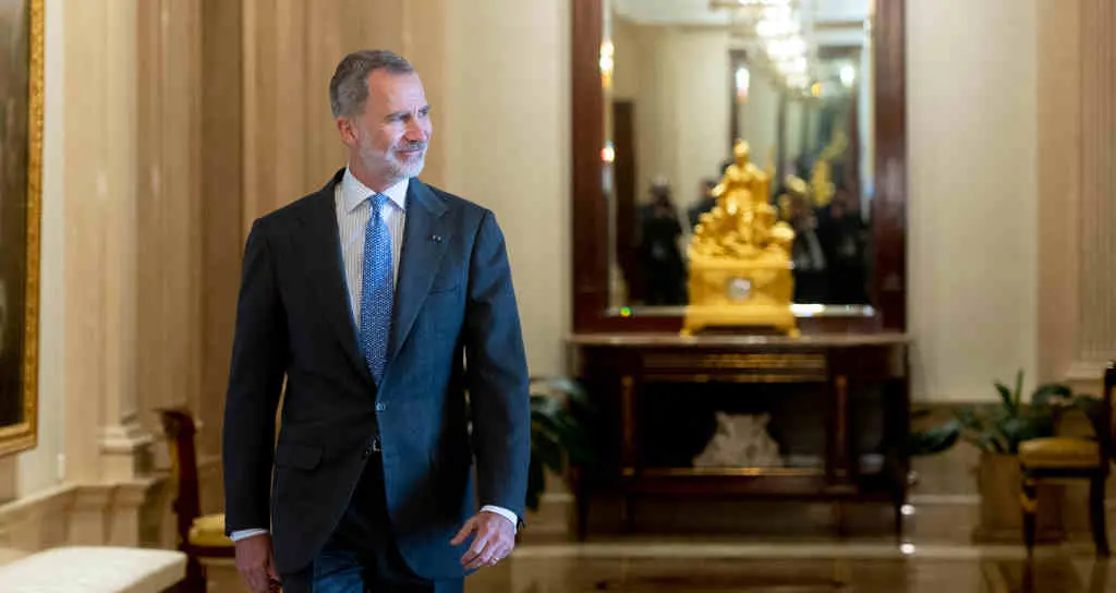 O rei e xefe do Estado espa&ntilde;ol Felipe de Borb&oacute;n roza o suspenso na &uacute;ltima enquisa (Foto: Alberto Ortega / Europa Press).