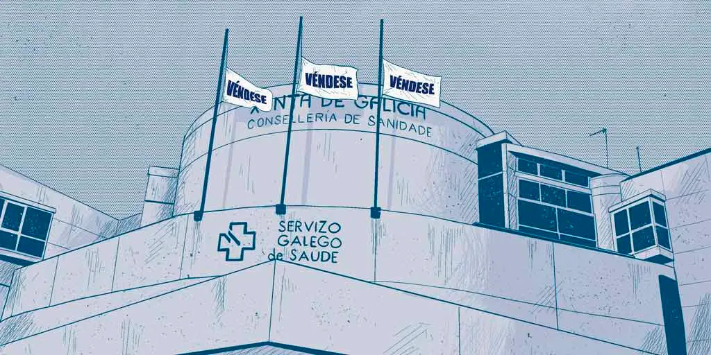 80% dos hospitais privados te&ntilde;en concertos coa seguridade social, que lles env&iacute;a pacientes en lista de espera. (Ilustraci&oacute;n: &Aacute;lex Rozados)