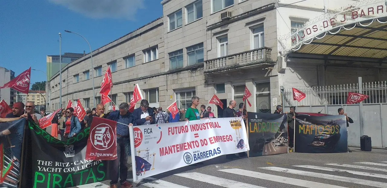 Manifestaci&oacute;n do personal de Barreras. (Foto: Europa Press)