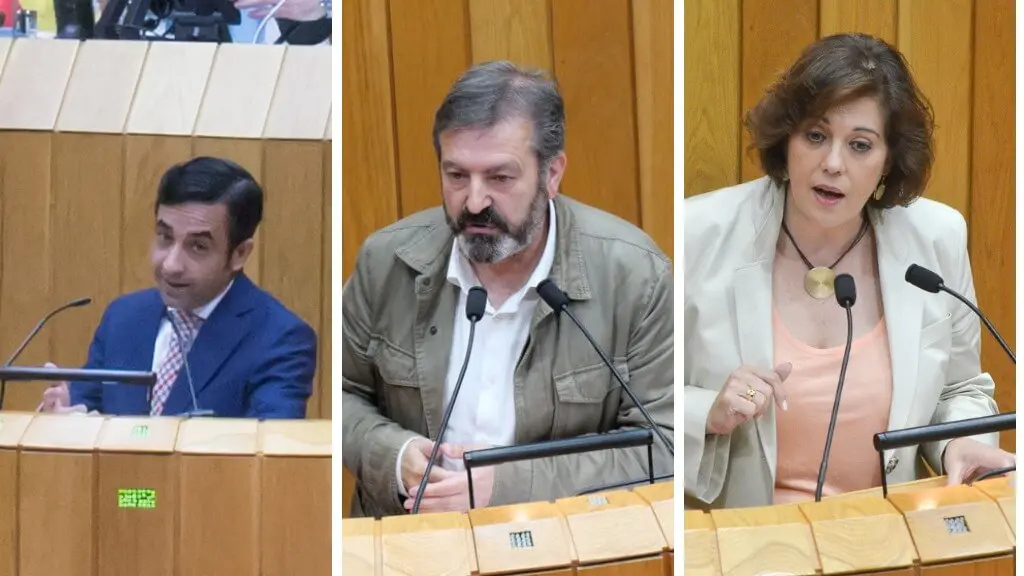 Xos&eacute; Manuel Rey Varela (PP); Lu&iacute;s Bar&aacute; (BNG); e Bego&ntilde;a Rodr&iacute;guez (PSdeG). (Fotos: N&oacute;s Diario)