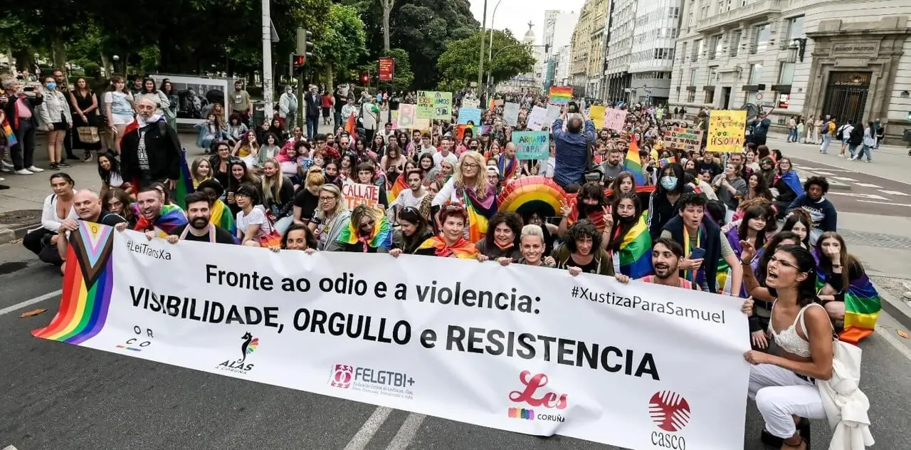 Concentraci&oacute;n desta terza feira na Coru&ntilde;a. (Foto: Europa Press)