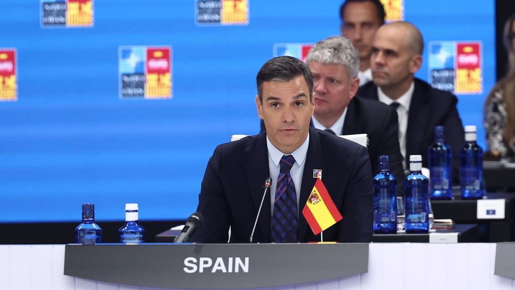 Pedro Sánchez na xornda inaugural do cumio da OTAN en Madrid. (Foto: E. Parra. POOL / Europa Press).