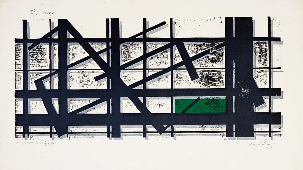 'A ponte', 1957, de Albino Fernández, unha das obras presentes na exposición do Museo do Mar de Vigo. (Foto: Museo do Mar)