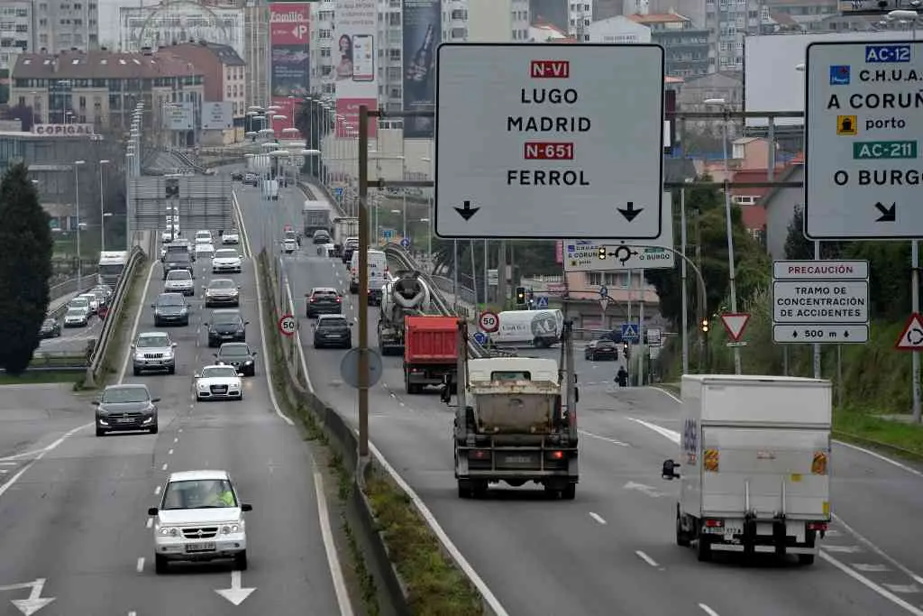 Estradas de acceso &aacute; cidade da Coru&ntilde;a. (Foto: Europa Press)
