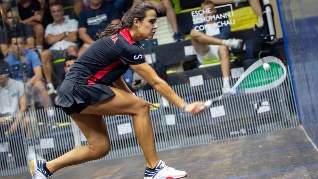 A xogadora de squash viguesa Marta Domínguez, no Campionato de Europa de 2022. (Foto: Nós Diario)
