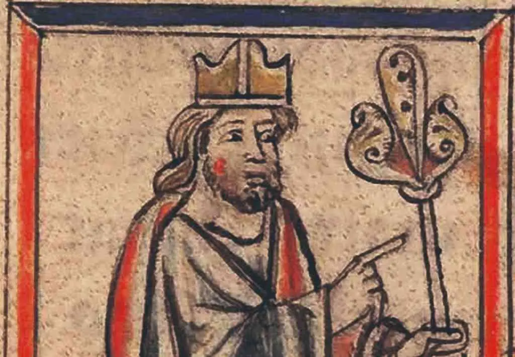 Hermerico nunha representaci&oacute;n do 'Corpus pelagianum' do s&eacute;culo XII. (Foto: Biblioteca Nacional de Francia)