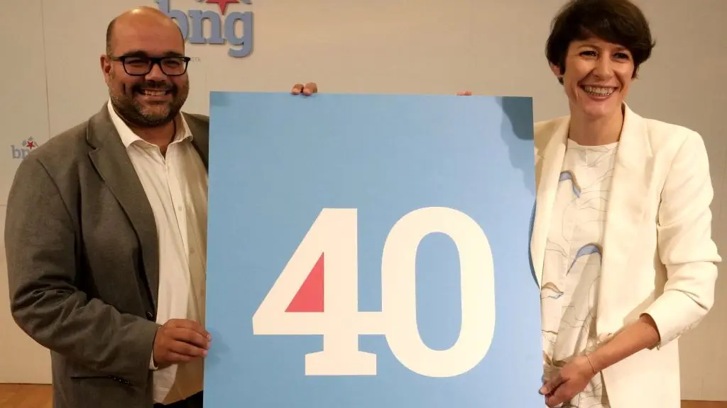 Ana Pont&oacute;n e Rub&eacute;n Cela presentaron os actos de conmemoraci&oacute;n do 40 aniversario do BNG.