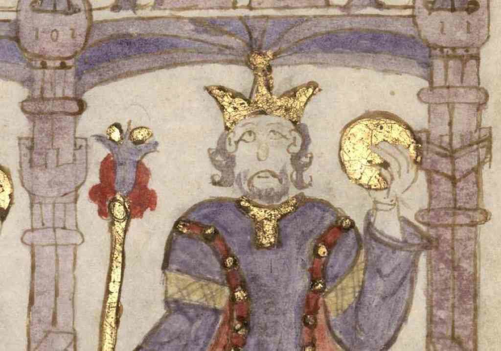 Afonso IV, nunha miniatura no 'Compendio da crónica de reis'. / Biblioteca Nacional de España