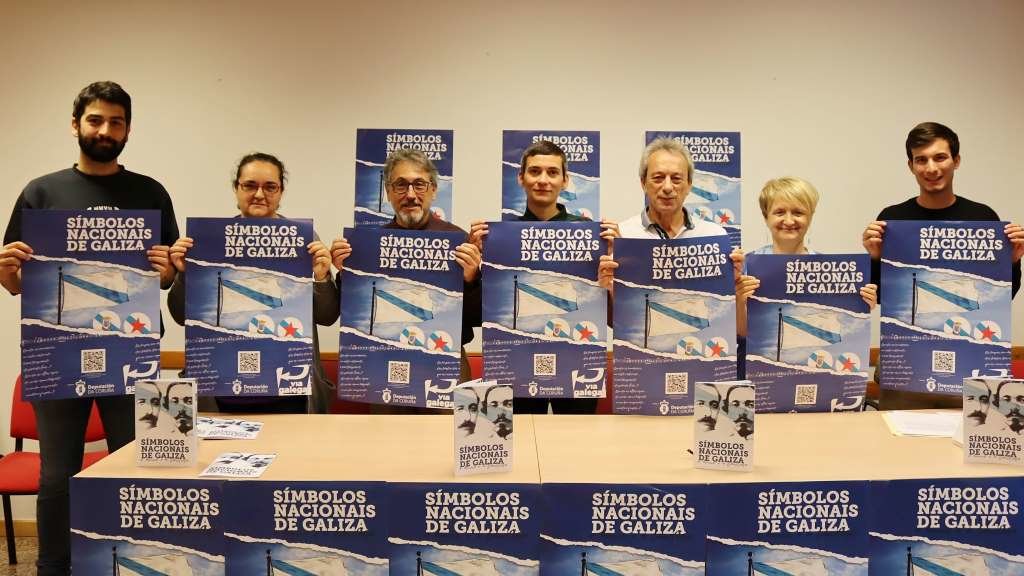 Presentación da campaña de Vía Galega, esta cuarta feira, en Compostela. (Foto: Nós Diario)