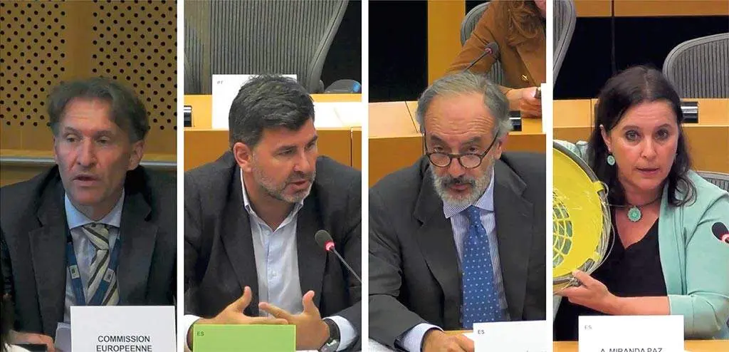 O director xeral adxunto de Mar na UE, Sadauskas Kestukis. Gonz&aacute;lez Casares (PSdeG), Mill&aacute;n Mon (PP) e Ana Miranda (BNG). [Fotos: Parlamento Europeo]