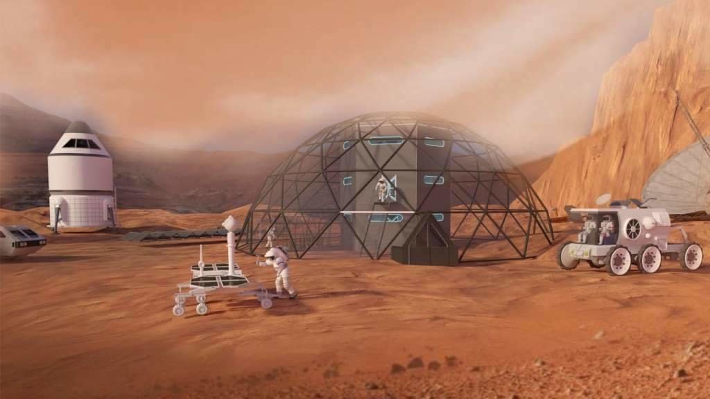 Recreación dun posíbel asentamento humano en Marte. (Foto: UVigo)