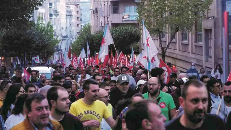 Manifestaci&oacute;n do sector do metal en Ourense a pasada segunda feira (Foto: N&oacute;s Diario).