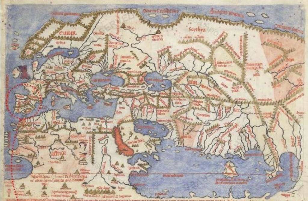 Mapa elaborado por Pirrus de Noha en 1414. (Foto: Nós Diario)