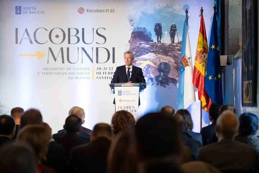 O presidente da Xunta da Galiza, Alfonso Rueda, onte nun acto p&uacute;blico en Santiago de Compostela. (Foto: Xunta da Galiza)