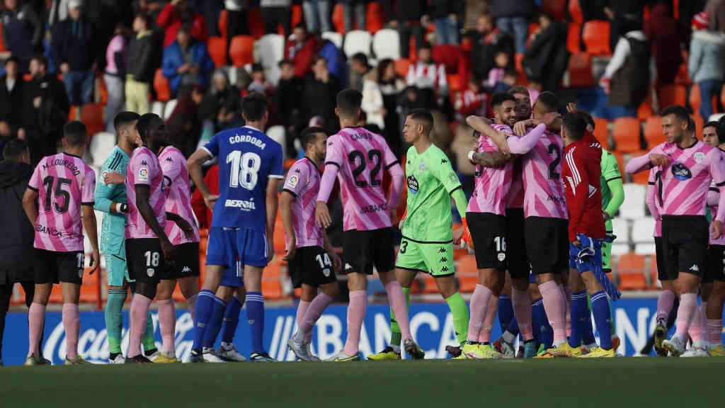 Os xogadores do CD Lugo celebran un gol no Ángel Carro (Foto: CD Lugo).