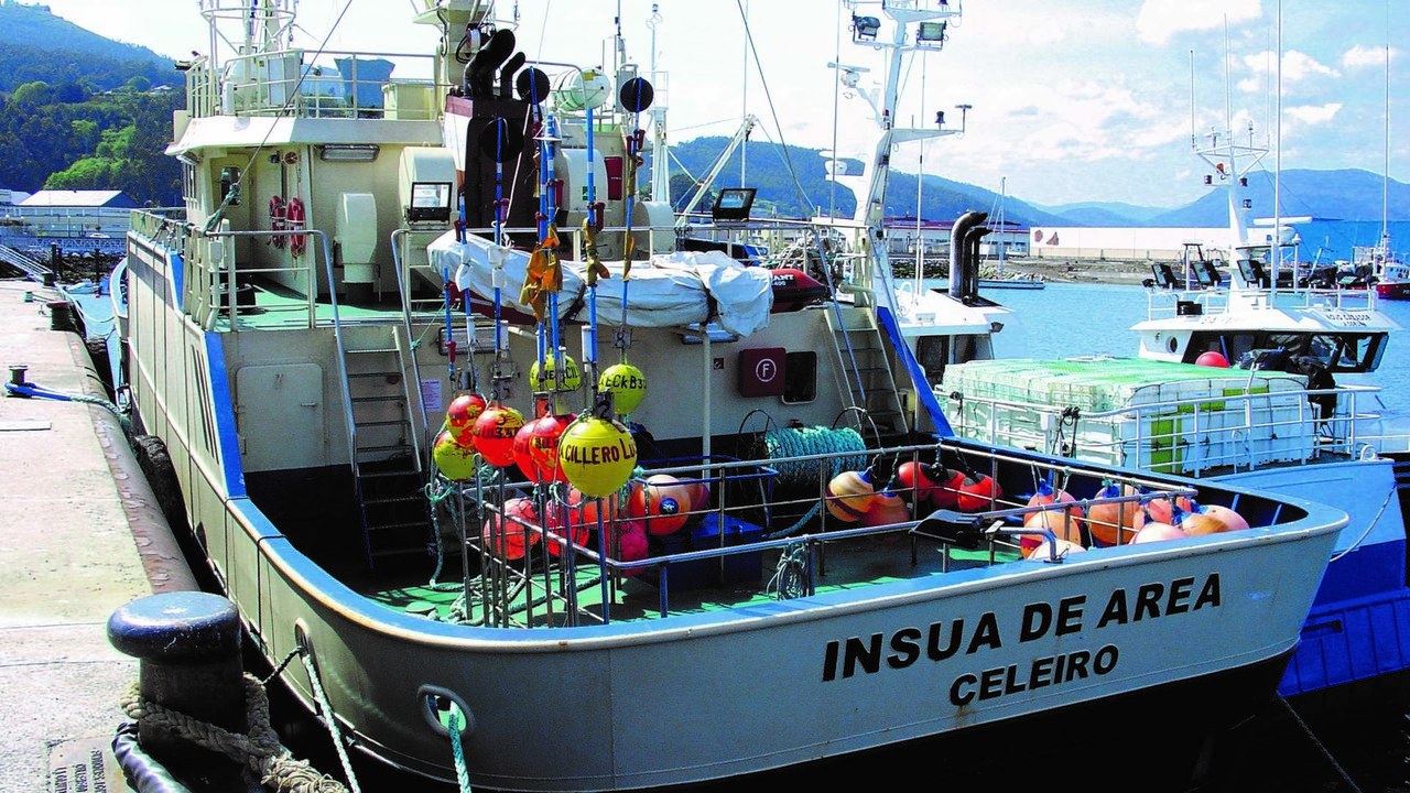 Embarcación amarrada no porto de Celeiro, no municipio de Viveiro (Foto: O Roxo).