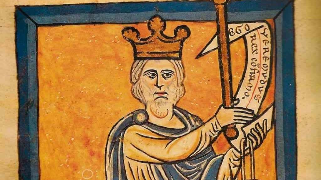 O rei galego Vermudo II nunha miniatura do século XII recollido no 'Libro das estampas' da catedral de León. / Catedral de León