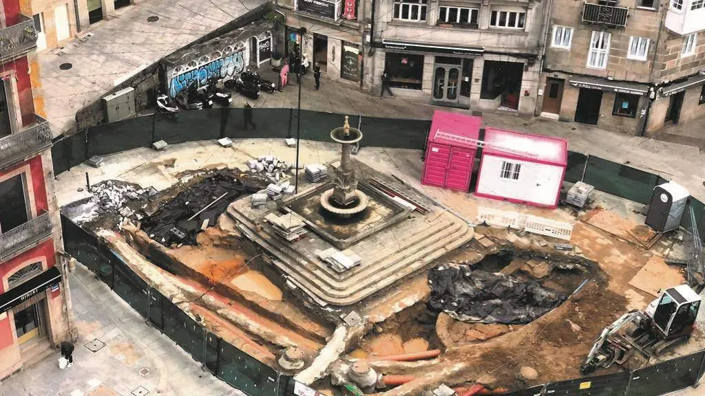 Vista da &aacute;rea dun tramo das obras que se est&aacute;n a levar a cabo en Vigo. (Foto: Vigo Hist&oacute;rico)