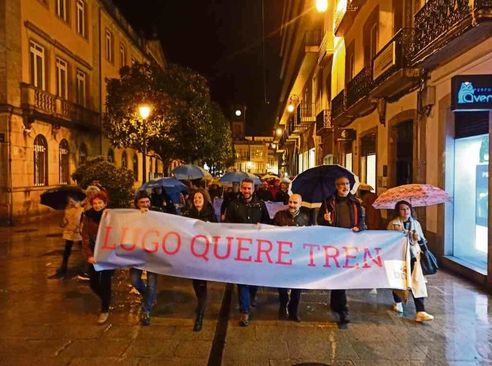 Manifestación desta sexta feira en Lugo convocada polo BNG. (Foto: Nós Diario)