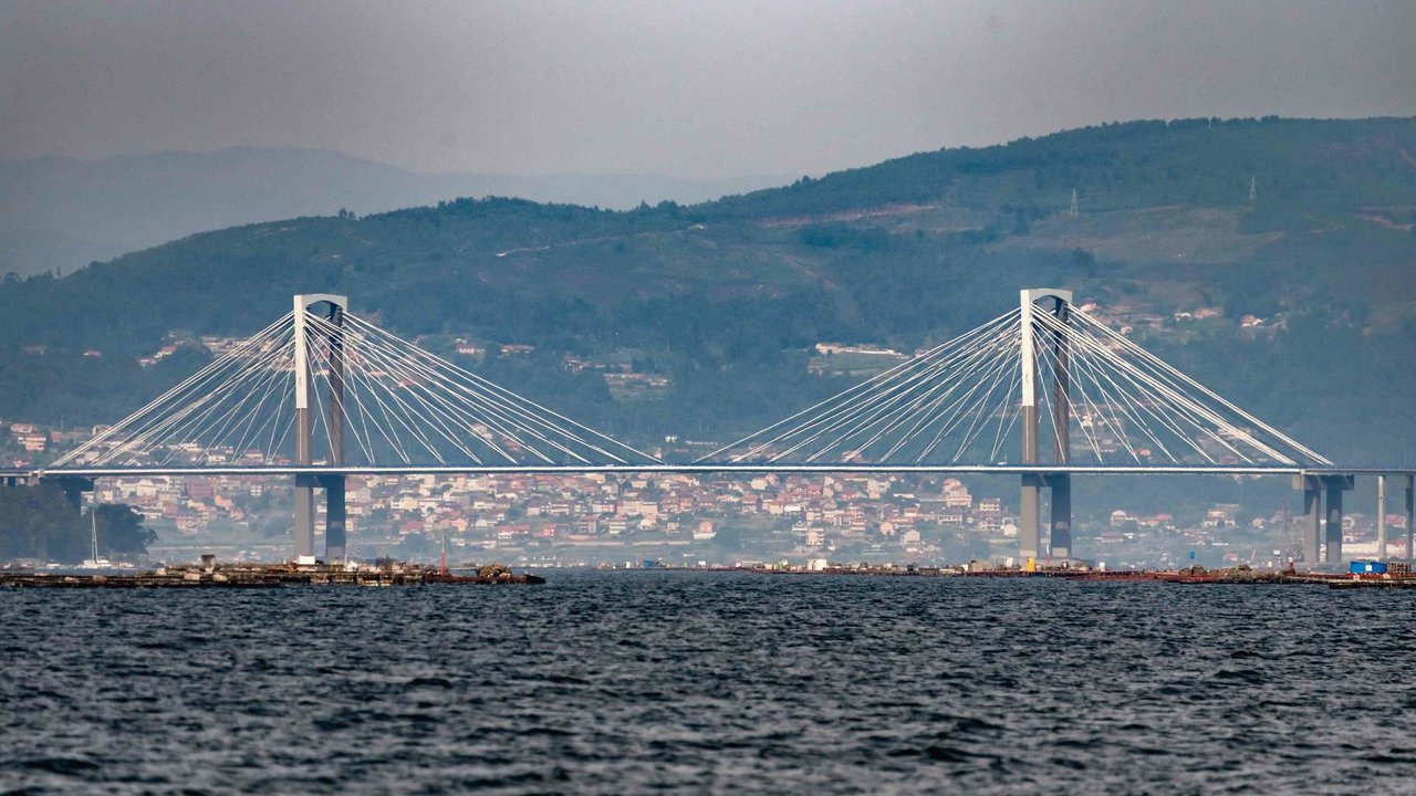 A ponte de Rande, en Vigo e parte do trazado da autoestrada AP-9, estivo en obras entre os anos 2015 e 2018 (Foto: Xan Gasalla).