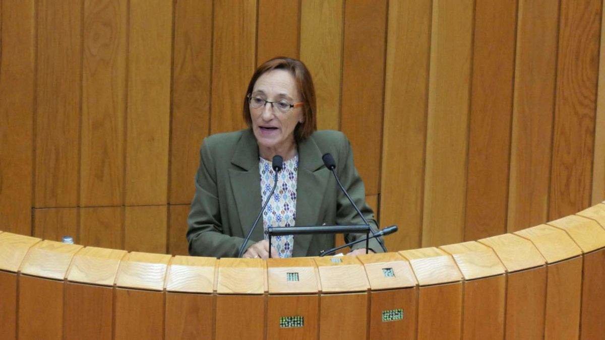 A deputada do BNG, Rosana Pérez, no pleno do Parlamento (Foto: Nós Diario).
