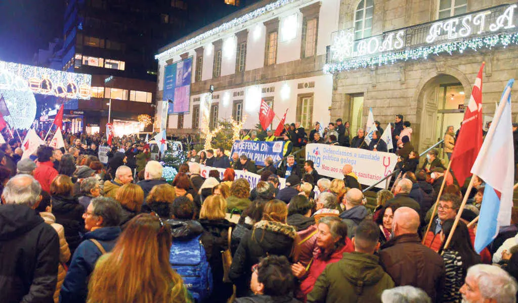 Unha das concentraci&oacute;ns esta cuarta feira en Vigo (Foto: N&oacute;s Diario).