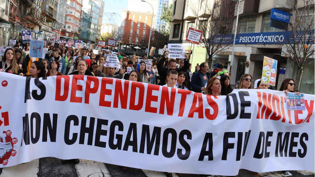 Manifestación das traballadoras de Inditex o pasado 25 de novembro. (Foto: Nós Diario)