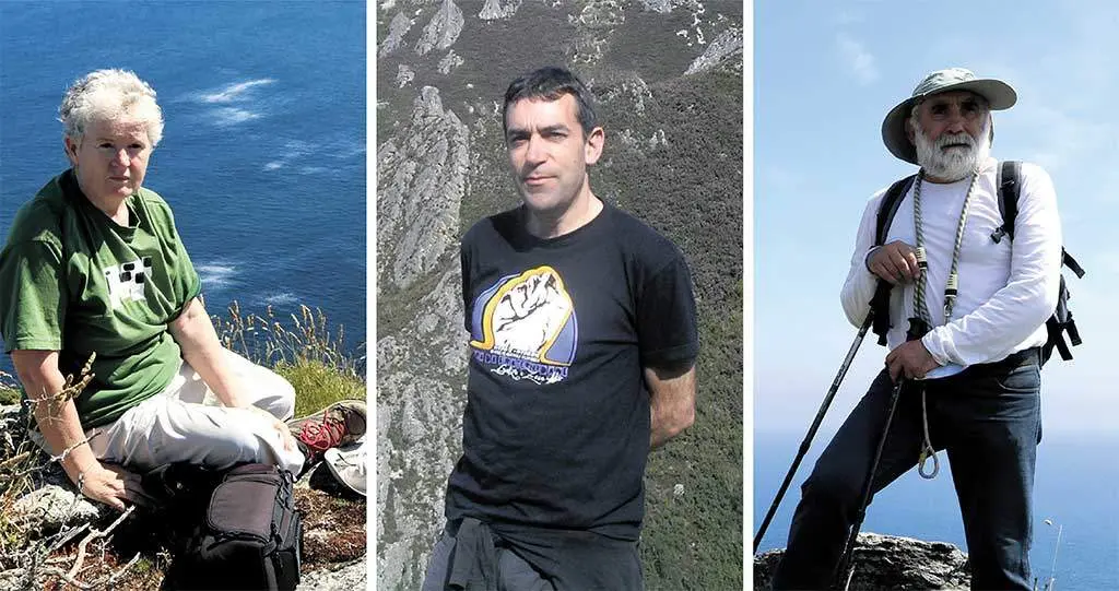 Adela Leiro, Xan Colazo e Mon Daporta, autores do libro 'Ao p&eacute; da terra' que divulga Sermos Galiza (Foto: N&oacute;s Diario)
