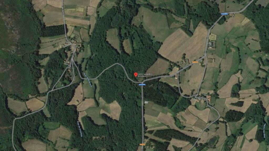 O centro xeográfico da Galiza localizado no Google Maps.