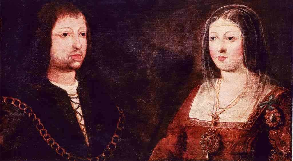 Fernando e Isabel de Trastámara, os Reis Católicos, nun cadro anónimo do século XV. (Palacio Real de Madrid)