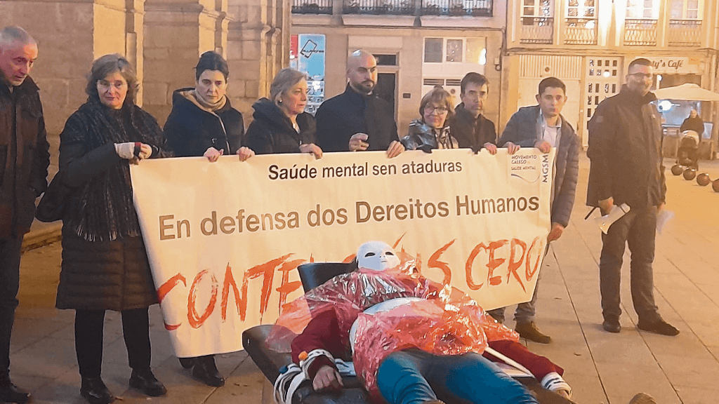 Imaxe do acto promovido en Lugo polo Movemento Galego de Saúde Mental.