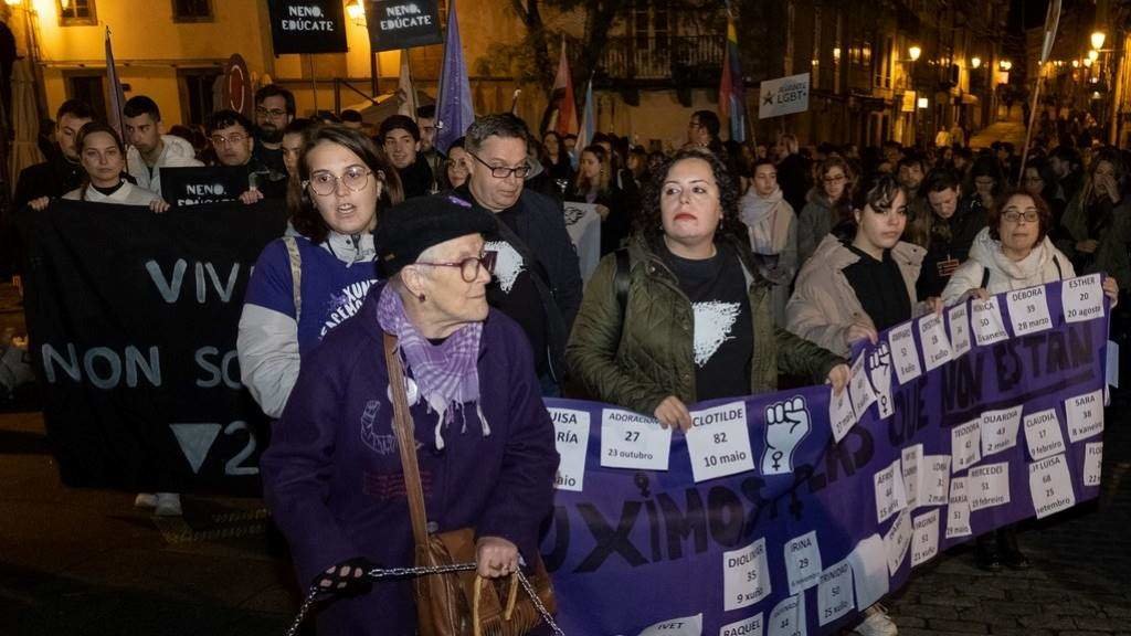 Un intre da manifestación decorrida en Compostela o pasado 25-N. (Foto: Arxina)