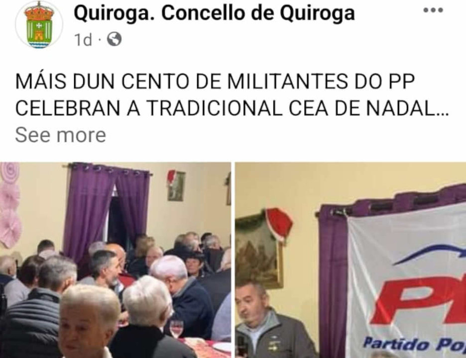 Publicación do Concello de Quiroga (Foto: Nós Diario).