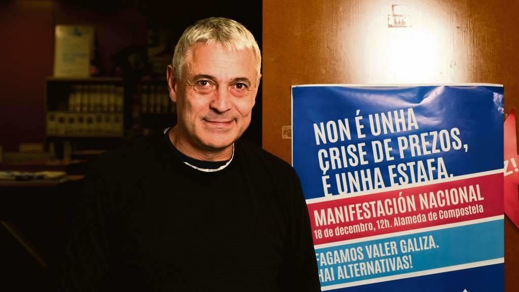Bieito Lobeira, esta segunda feira, na sede nacional do BNG. (Foto: Arxina)