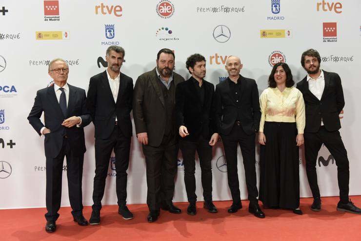 O equipo de 'As bestas' na alfombra vermella dos XXVIII Premios Forqué. (Foto: Europa Press)