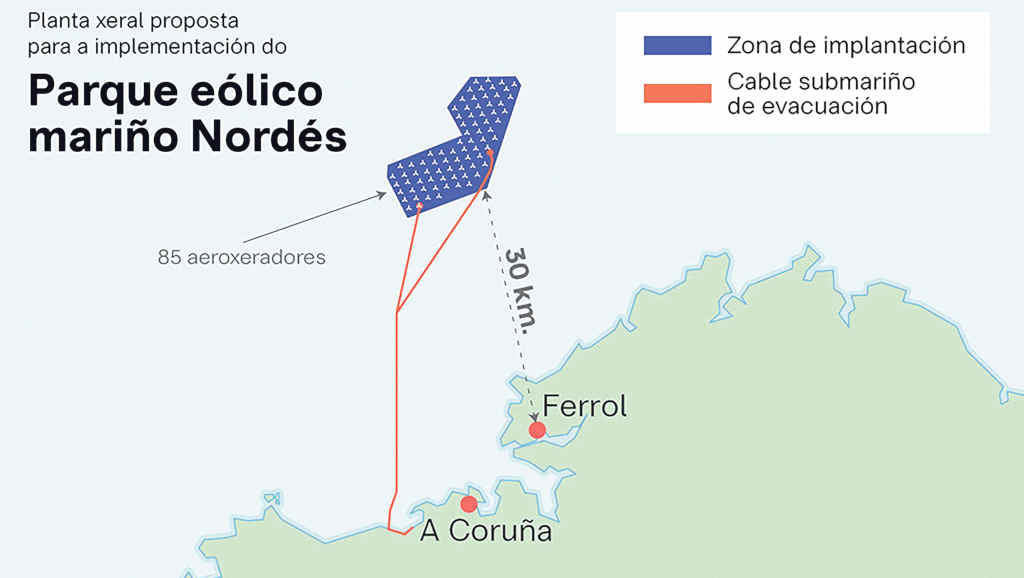 Infografía dunha das zonas onde hai proxectado un eólico mariño (Foto: Nós Diario)