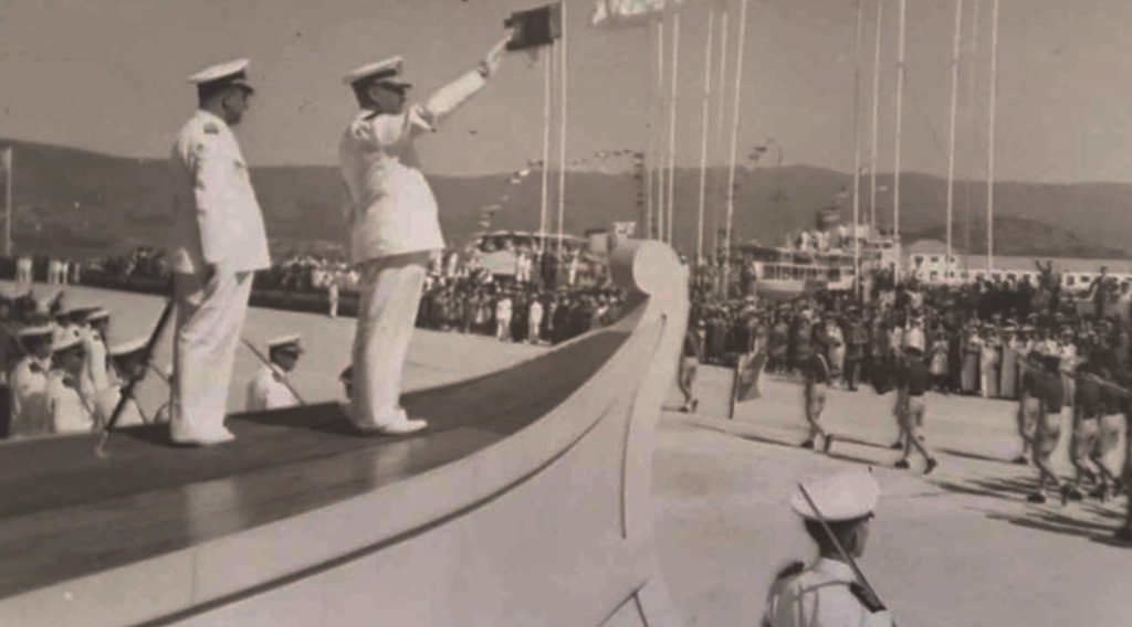 Inauguración da Escola Naval de Marín, en 1943 (Foto: Colección do Autor).