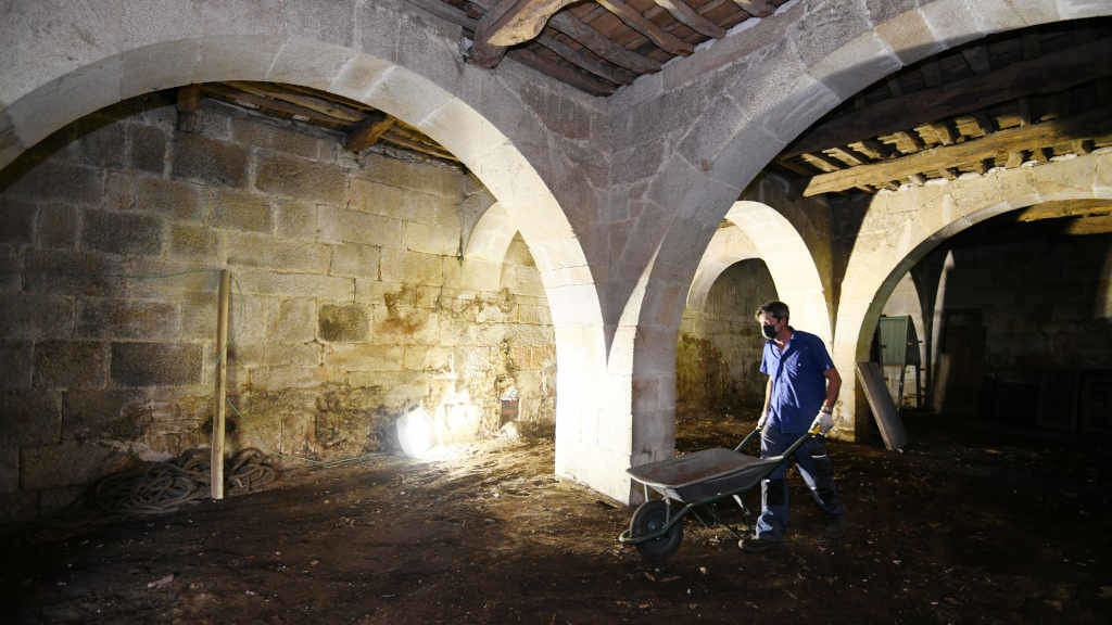 Traballos no convento de Santa Clara (Foto: Concello de Pontevedra).